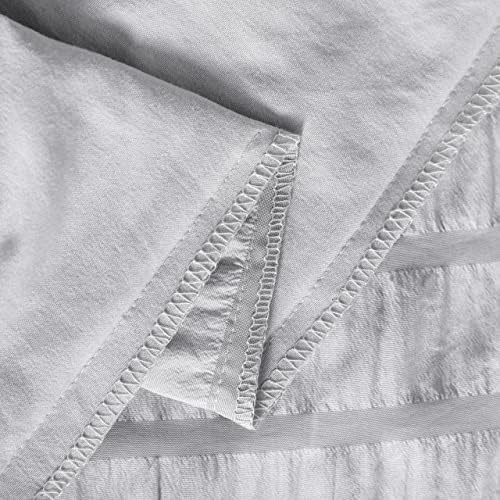 NTBAY Seersucker Duvet Cover Set Twin 2 Piece Light Grey