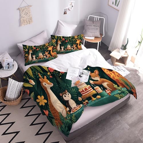 GIPNIAU California King Giraffe Duvet Cover Set