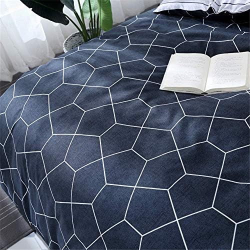 Feelyou Twin Duvet Cover Set Navy Blue with Zipper 1