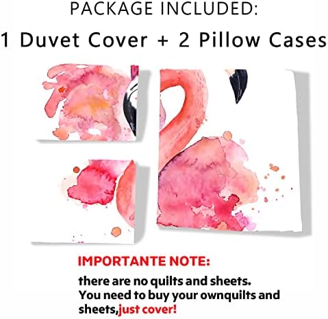 AILONEN Flamingo Duvet Cover Set King Size 1