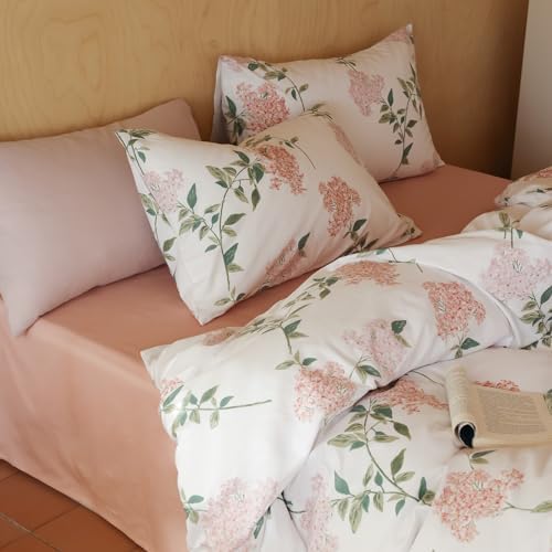 MKXI 100 Cotton Duvet Cover Full Pink Lilac Floral