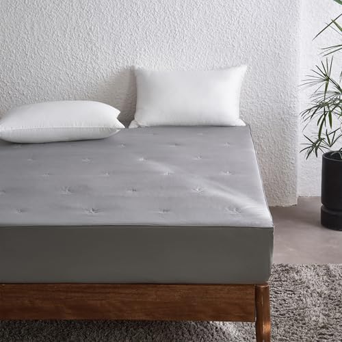 SimpleOpulence Twin Mattress Pad Protector - Dark Grey