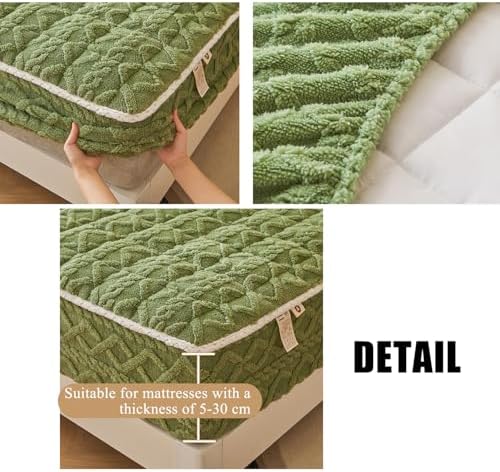 LDLCYCN Velvet Mattress Cover with 360 Elastic Band