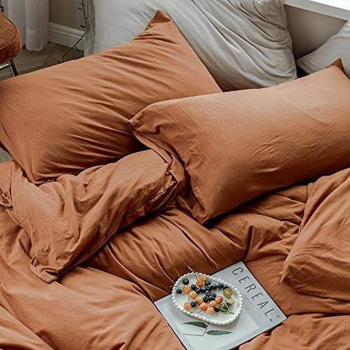 MKXI Pumpkin Twin Duvet Cover Set Zipper Closure