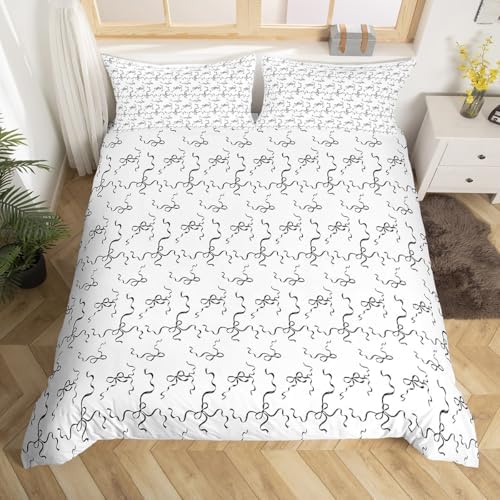 Manfei Bow Knot Duvet Cover Set King Size