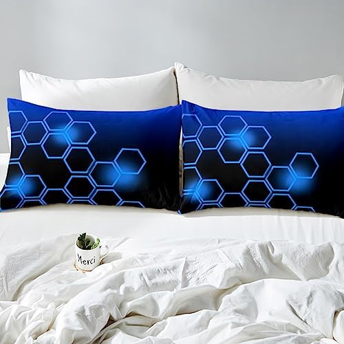 Feelyou Blue Black Duvet Cover Set Twin Size