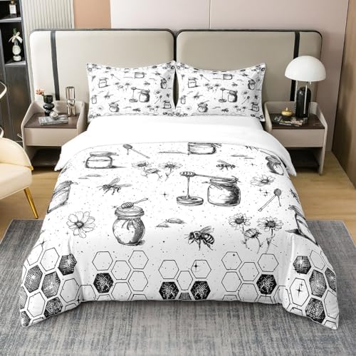 Feelyou Honeycomb Duvet Cover Set for Kids Full Size