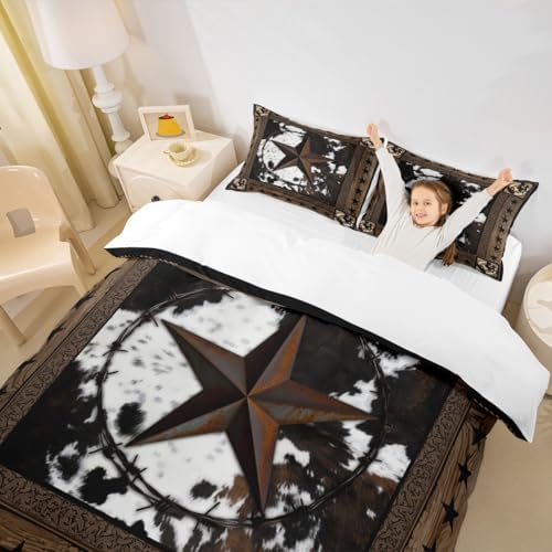 Homewish Abstract Cow Fur Print King Duvet Cover Set 1