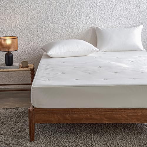 SimpleOpulence Twin Mattress Pad Protector 100 Cotton Quilted Cover Cream Khaki