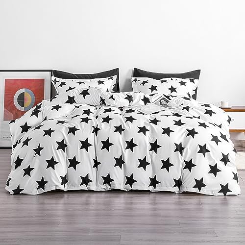 NTBAY 2 Piece Brushed Microfiber Star Duvet Cover Set for Kids