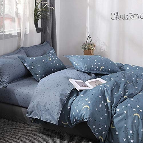 Feelyou Stars Duvet Cover Set - Twin Size Reversible Zipper Closure