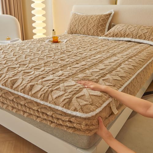 Velvet Mattress Cover Queen King 120x200cm Soft Non-Slip Protector