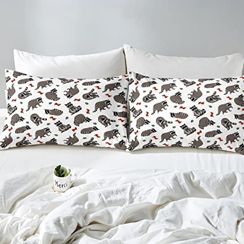 Feelyou Cute Raccoons Twin Sheet Set with Pillowcase