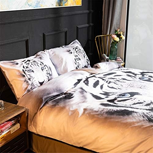 Homebed White Tiger Duvet Cover Set Twin Size 2 Pieces