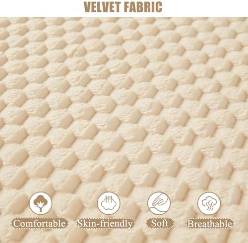 Velvet Mattress Protector Queen Size Warm Non-Slip Breathable Cover