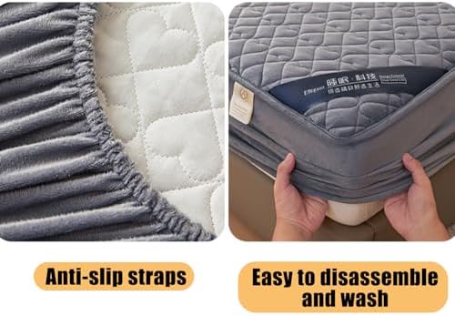 LDLCYCN Velvet Mattress Protector Queen Size