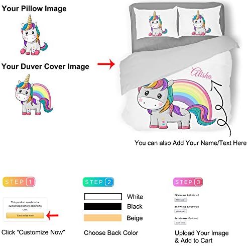 Custom Personalized Kids Duvet Cover Set with Pillowcases