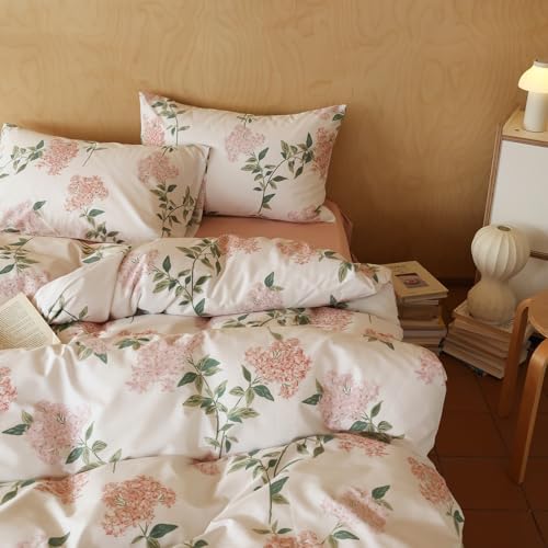 MKXI 100 Cotton Duvet Cover Full Pink Lilac Floral