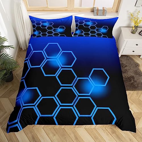 Feelyou Blue Black Duvet Cover Set Twin Size