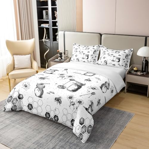 Feelyou Honeycomb Duvet Cover Set for Kids Full Size