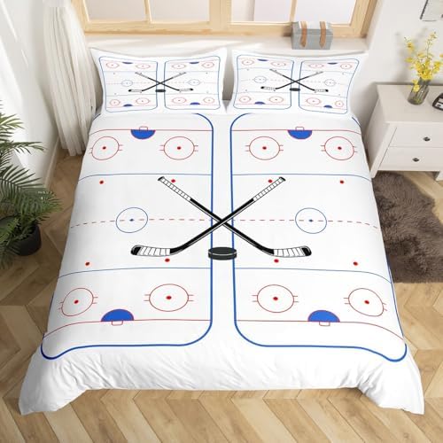 Feelyou Ice Hockey Queen Duvet Cover Set