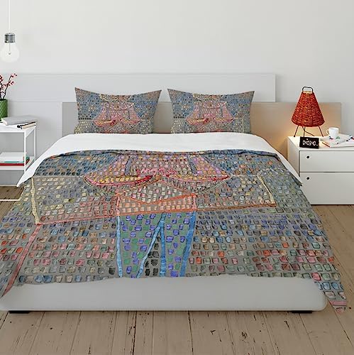 HOBBOY Paul Klee Art 3pc California King Duvet Set