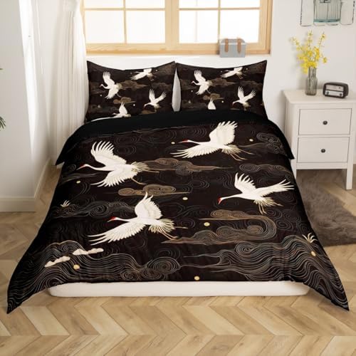 Feelyou Kids Japanese Crane Duvet Cover Set King Size 1