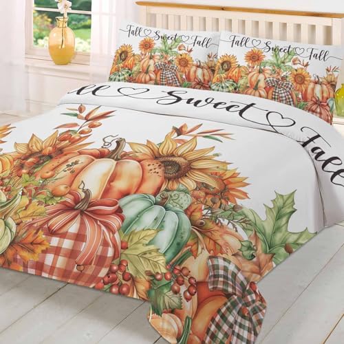 Boanket 3-Piece Queen Bedding Set with Fall Pumpkins Design