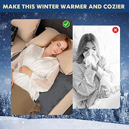 PETSITE Heated Mattress Pad - Twin Size 5 Heat Settings 8H Timer
