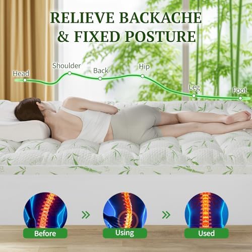 LIANLAM Cooling Mattress Topper Full Size 2In Thick