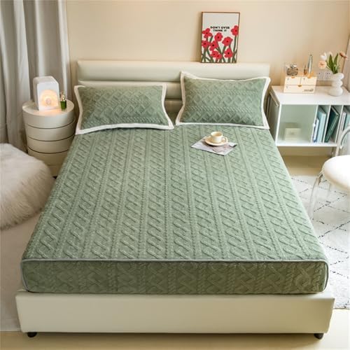 BYHIP Velvet Fitted Sheet Mattress Protector with Deep Pocket