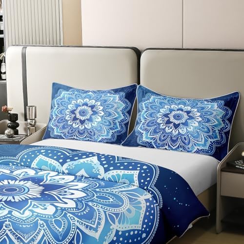 Feelyou Mandala Duvet Cover Set 3D Boho Pattern Queen Size
