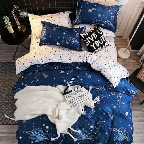 Chanyuan Star Galaxy Duvet Cover Twin Size Reversible Bedding Set