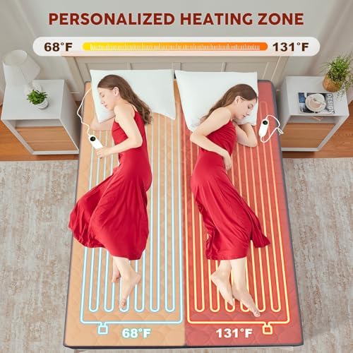 MASVIS Queen Heated Mattress Pad with Dual Control