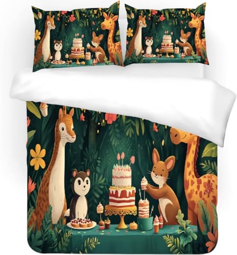 GIPNIAU California King Giraffe Duvet Cover Set