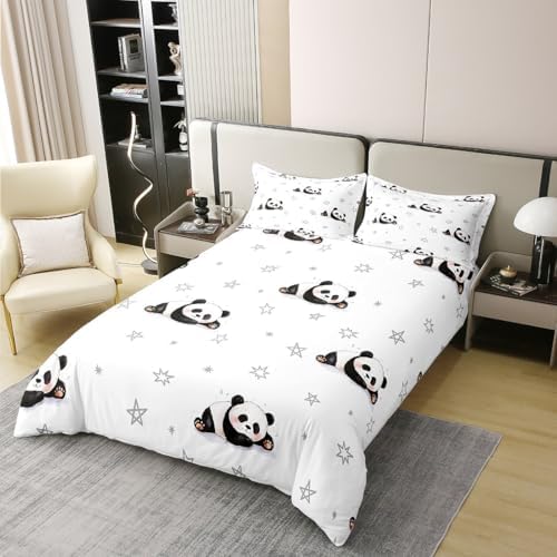 Jejeloiu Panda Duvet Cover Set 100 Cotton Kids