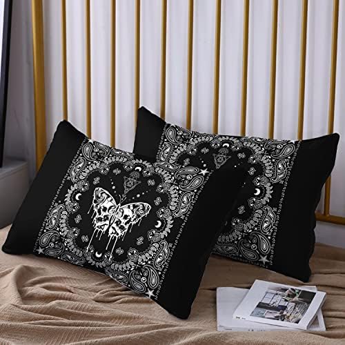 HOSIMA Grey Butterfly Duvet Cover Set for Girls