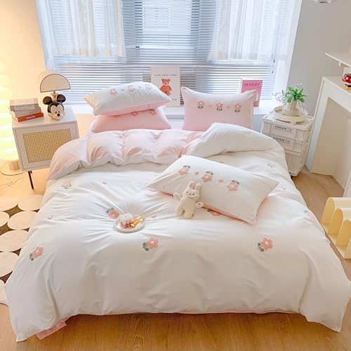 MorroMorn Fluffy Chenille Embroidered Duvet Cover Set