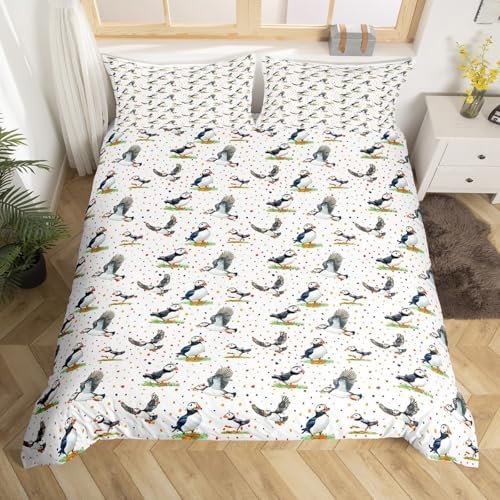 Erosebridal Cartoon Puffin Twin Duvet Set