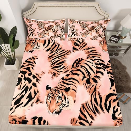 Feelyou Tiger Fitted Sheet Set Twin Size