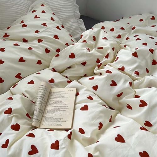 Nayoroom Heart Duvet Cover Set Queen Size 3Pcs