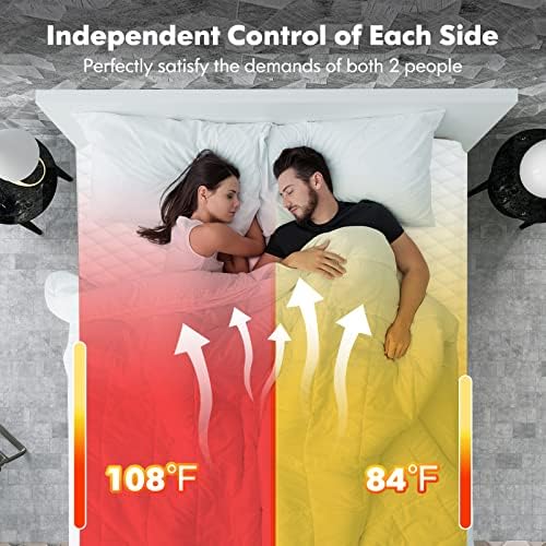 Giantex Queen Heated Mattress Pad 60x80 Quilted Electric Bed Warmer