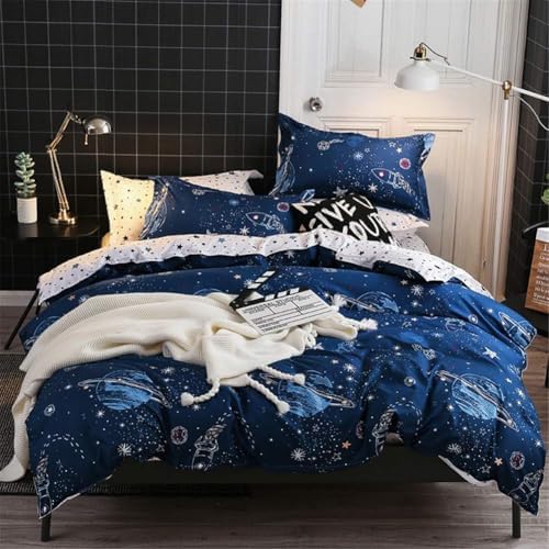 Chanyuan Star Galaxy Duvet Cover Twin Size Reversible Bedding Set