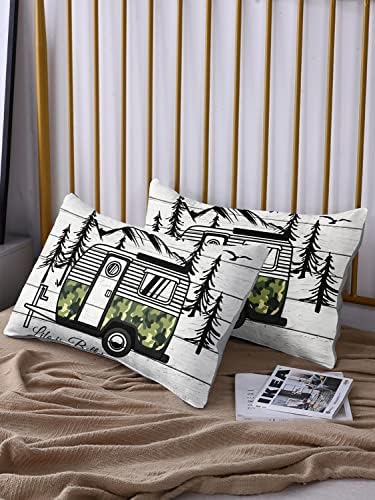 HOSIMA Happy Camper Duvet Cover Set Queen Size 1