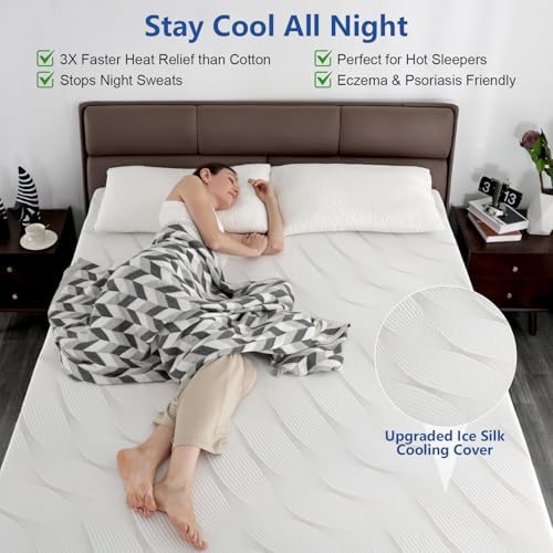 WEUP Extra Firm Mattress Topper Twin 3 Inch Cooling Gel Ice Silk Cover