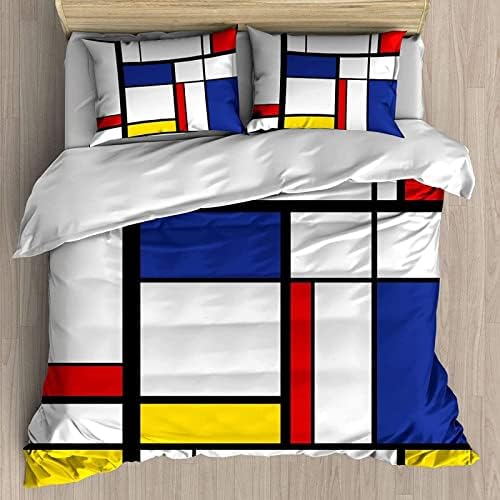LTAETHC King Size Duvet Cover Set with 3D Mosaic Pattern