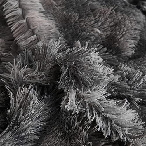 WERDIM Shaggy Fluffy Duvet Cover Set with Button Closure