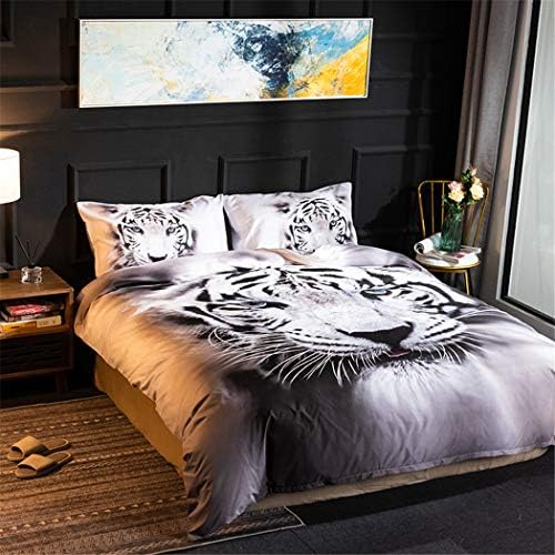 Homebed White Tiger Duvet Cover Set Twin Size 2 Pieces