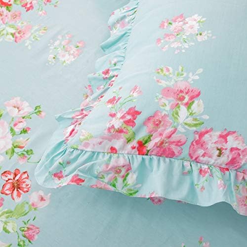 FADFAY Farmhouse Shabby Pink Floral Bedding Set 4-Piece California King