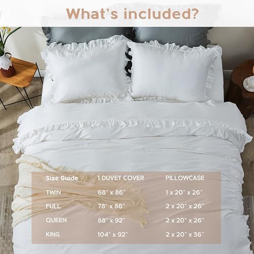 SimpleOpulence Organic Cotton Ruffle Duvet Set 2Pcs Twin